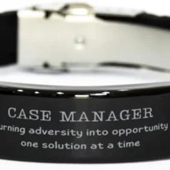 GENERIC Case Manager Keepsake Christmas Gifts, Birthday Case Manager Black Glidelock Clasp Bracelet Case Manager Turning Adversity Into Opportunity, One Solution At A Time Sarcasm Gag Gifts For Coworker