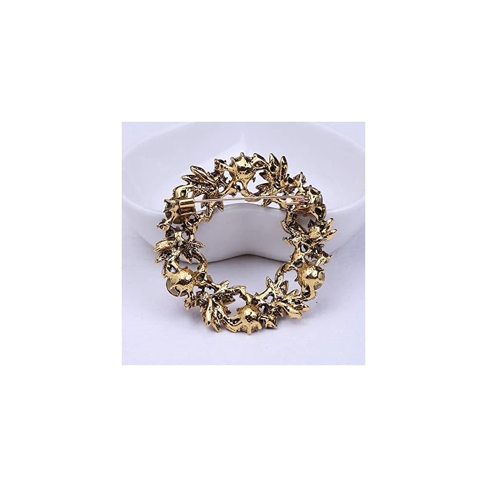 Gyn&Joy Christmas Floral Wreath Gift Brooch Pin 6 Gyn&Joy Christmas Floral Wreath Gift Brooch Pin - Image 4
