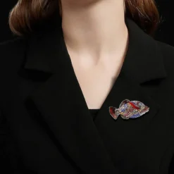 Vintage Fish Rhinestone Brooch Pin For Women Girl Men Crystal Cluster Fashion Cartoon Animal Lapel Pins Dress Accessories Unisex Delicacy Birthday Christmas Party Mother's Day Jewelry Gift -Xmas Mart Sales 51jAZS5w79L. AC UL1251