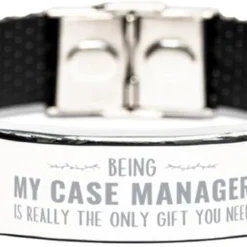 GENERIC Sarcasm Case Manager Christmas Gifts, To My Case Manager Stainless Steel Bracelet Engraved Gifts Coworker, Birthday Gifts For Case Manager Being My Case Manager Is Really The Only Gift You Need