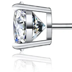 Stud Earrings For Women Men Girl, FCINOS 18K White Gold Plated S925 Sterling Silver 1/2/4 CT D Color VVS1 Clarity Round Cut Moissanite Lab Created Diamond Earrings Promise Birthday Christmas Gift -Xmas Mart Sales 51lQO3Hv1zL. AC UL1500