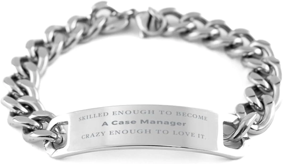 GENERIC Funny Case Manager Gifts, Skilled Enogh To Become Case Manager, Sarcasm Unique Birthday Christmas Cuban Chain Stainless Steel Bracelet For Case Manager, Coworkers, Men, Women, Friends 3 GENERIC Funny Case Manager Gifts, Skilled Enogh To Become Case Manager, Sarcasm Unique Birthday Christmas Cuban Chain Stainless Steel Bracelet For Case Manager, Coworkers, Men, Women, Friends