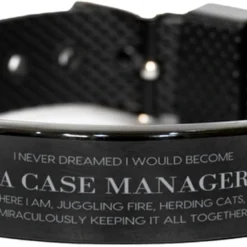 GENERIC Case Manager Christmas Idea For Case Manager Black Shark Mesh Bracelet Gifts, I Never Dreamed I Would Become Case Manager, But Here I Am, Juggling Fire, Herding Cats, And Miraculously Keeping It All