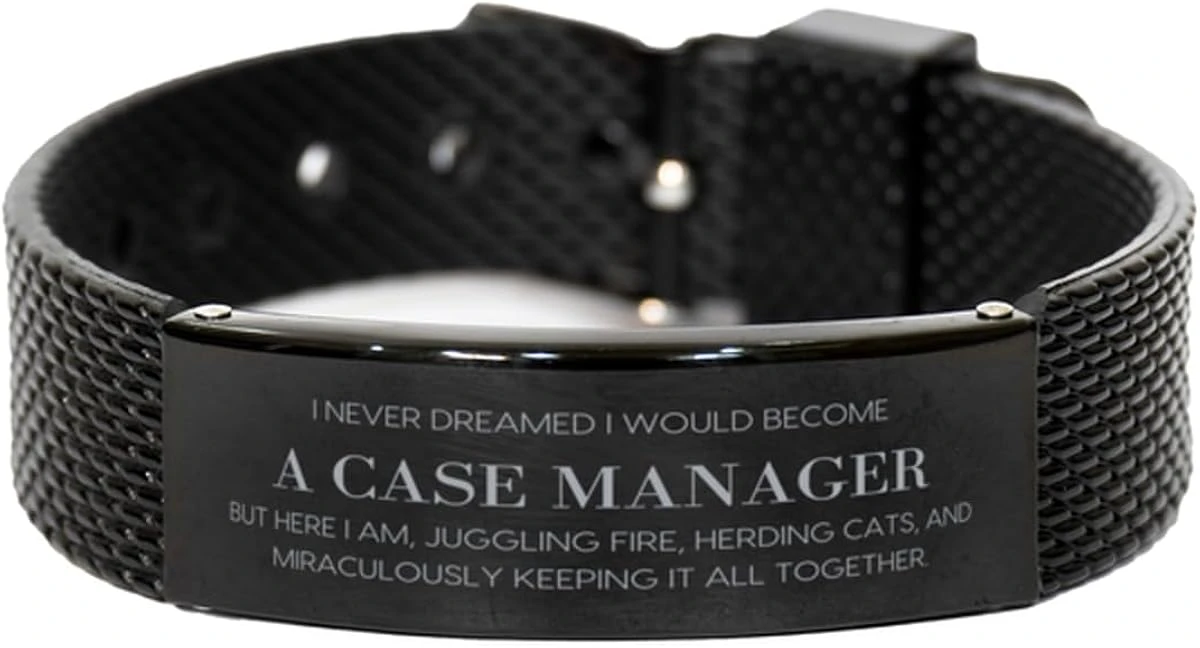 GENERIC Case Manager Christmas Idea For Case Manager Black Shark Mesh Bracelet Gifts, I Never Dreamed I Would Become Case Manager, But Here I Am, Juggling Fire, Herding Cats, And Miraculously Keeping It All 3 GENERIC Case Manager Christmas Idea For Case Manager Black Shark Mesh Bracelet Gifts, I Never Dreamed I Would Become Case Manager, But Here I Am, Juggling Fire, Herding Cats, And Miraculously Keeping It All