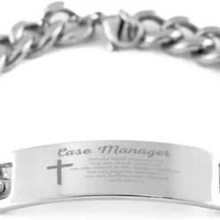 GENERIC Inspirational Case Manager Gifts, Case Manager Cuban Chain Bracelet Religious Bible Verse Case Manager You Are Loved, You Are Chosen Romans 3:24, Case Manager Faith Christian Baptism Christmas