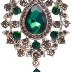 Vintage Teardrop Emerald Green Rhinestones Flower Brooches Pins Delicate Sparkly Crystal Flowers Tassel Dangle Drop Brooch Classic For Wedding Party Dance Banquet For Women Ladies Dainty Elegant Beautiful Lapel Pins Dress Suit Shirt Ceremony Clothes Accessories Daily Jewelry Mother's Day Valentine's Day Decor Christmas Birthday Gifts Her Mom Wife