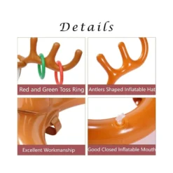 Inflatable Reindeer Antler Hat Ring Toss Game Christmas Party Games Headband,Party Decoration Family Game Classroom Indoor Antler Hat Ring (2 Antlers&8Ring&1Inflator) -Xmas Mart Sales 51t38wRpgDL. SS1000