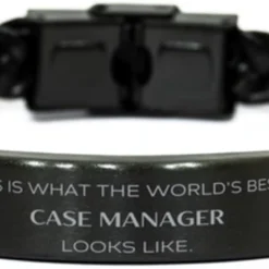 GENERIC Best Case Manager Gifts, This Is What The World's Best Case Manager Looks Like, Funny Birthday Christmas Unique Braided Leather Bracelet For Case Manager, Coworkers, Men, Women, Friends