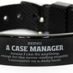GENERIC Gag Case Manager Gifts, Case Manager Black Shark Mesh Bracelet, Sarcasm Gifts For Case Manager, Birthday Christmas Gifts For Coworkers Being Case Manager Means I Can Fix Anything, Except For The