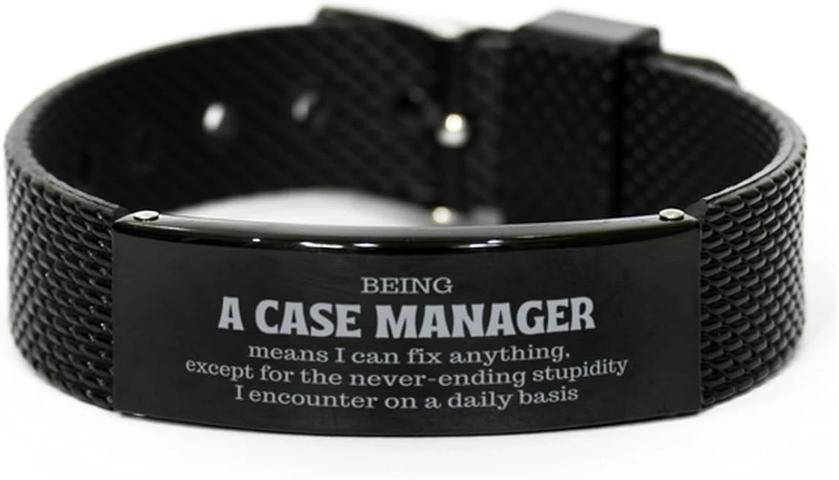 GENERIC Gag Case Manager Gifts, Case Manager Black Shark Mesh Bracelet, Sarcasm Gifts For Case Manager, Birthday Christmas Gifts For Coworkers Being Case Manager Means I Can Fix Anything, Except For The 3 GENERIC Gag Case Manager Gifts, Case Manager Black Shark Mesh Bracelet, Sarcasm Gifts For Case Manager, Birthday Christmas Gifts For Coworkers Being Case Manager Means I Can Fix Anything, Except For The