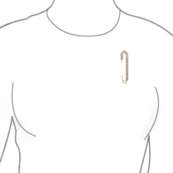 Fashion Large Statement Symbol Of Support Christmas Crystal Candy Cane Ball Design Safety Pin Scarf Brooch Add Charms For Women Teen Yellow Gold Silver Plated 2" -Xmas Mart Sales 51vCnM6cCTL. AC UL1500