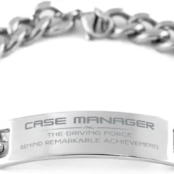 GENERIC Case Manager Christmas Birthday Gifts For Case Manager Cuban Chain Stainless Steel Bracelet Custom, Case Manager The Driving Force Behind Remarkable Achievements, Case Manager Thank You Gifts For