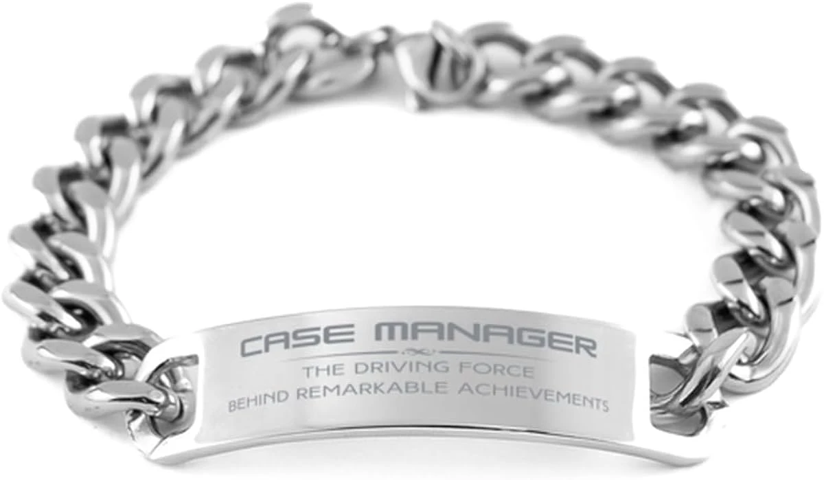 GENERIC Case Manager Christmas Birthday Gifts For Case Manager Cuban Chain Stainless Steel Bracelet Custom, Case Manager The Driving Force Behind Remarkable Achievements, Case Manager Thank You Gifts For 3 GENERIC Case Manager Christmas Birthday Gifts For Case Manager Cuban Chain Stainless Steel Bracelet Custom, Case Manager The Driving Force Behind Remarkable Achievements, Case Manager Thank You Gifts For