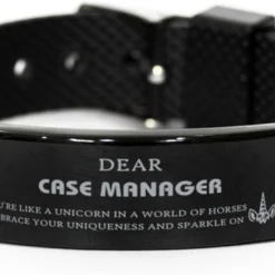 GENERIC Motivational Case Manager Gifts, Case Manager Black Shark Mesh Bracelet, Unique Gifts For Case Manager, Birthday Christmas Gifts For Friend Coworkers Dear Case Manager, You're Like A Unicorn In A