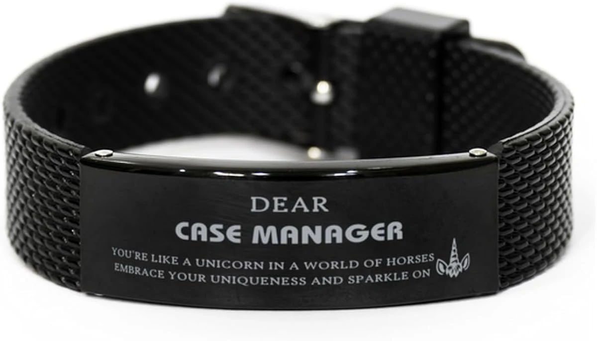 GENERIC Motivational Case Manager Gifts, Case Manager Black Shark Mesh Bracelet, Unique Gifts For Case Manager, Birthday Christmas Gifts For Friend Coworkers Dear Case Manager, You're Like A Unicorn In A 3 GENERIC Motivational Case Manager Gifts, Case Manager Black Shark Mesh Bracelet, Unique Gifts For Case Manager, Birthday Christmas Gifts For Friend Coworkers Dear Case Manager, You're Like A Unicorn In A