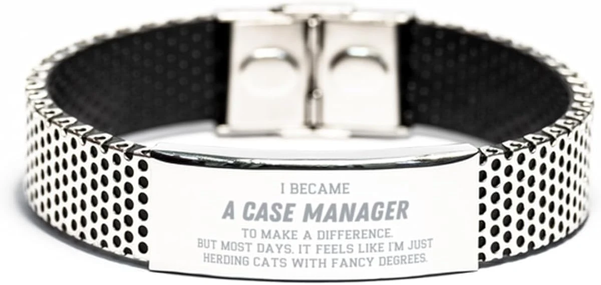 GENERIC Perfect Case Manager Gifts, Case Manager Stainless Steel Bracelet, Inspirational Gifts For Case Manager, Birthday Christmas Gifts For Coworkers I Became Case Manager To Make A Difference, But Most 3 GENERIC Perfect Case Manager Gifts, Case Manager Stainless Steel Bracelet, Inspirational Gifts For Case Manager, Birthday Christmas Gifts For Coworkers I Became Case Manager To Make A Difference, But Most