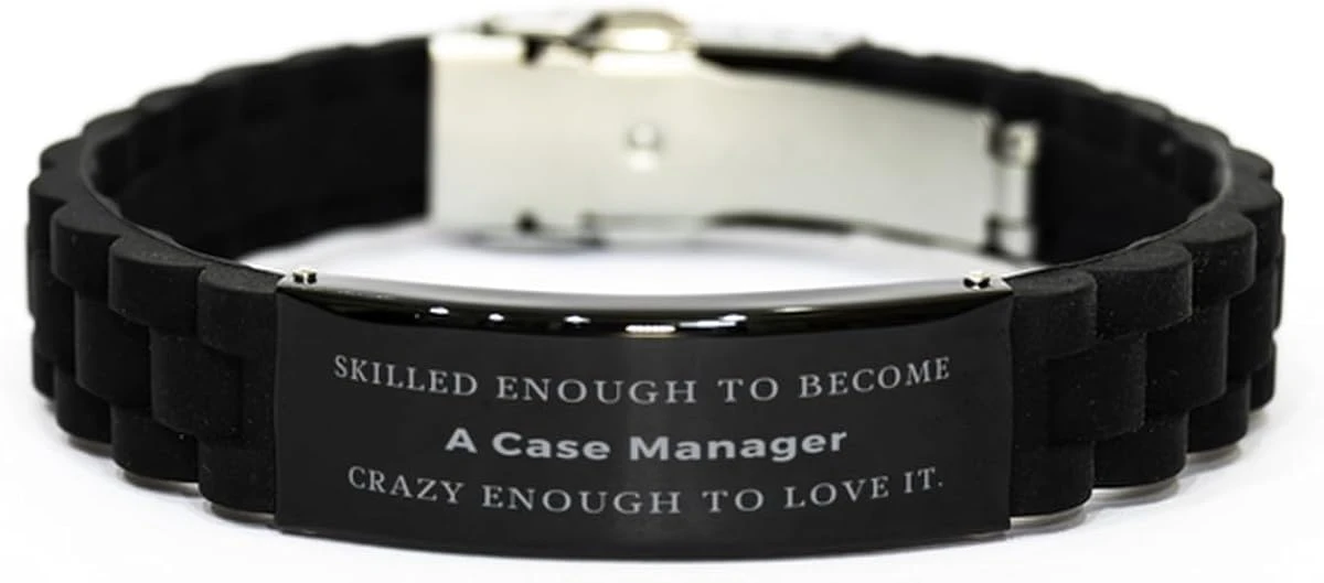 GENERIC Funny Case Manager Gifts, Skilled Enogh To Become Case Manager, Sarcasm Unique Birthday Christmas Black Glidelock Clasp Bracelet For Case Manager, Coworkers, Men, Women, Friends 3 GENERIC Funny Case Manager Gifts, Skilled Enogh To Become Case Manager, Sarcasm Unique Birthday Christmas Black Glidelock Clasp Bracelet For Case Manager, Coworkers, Men, Women, Friends