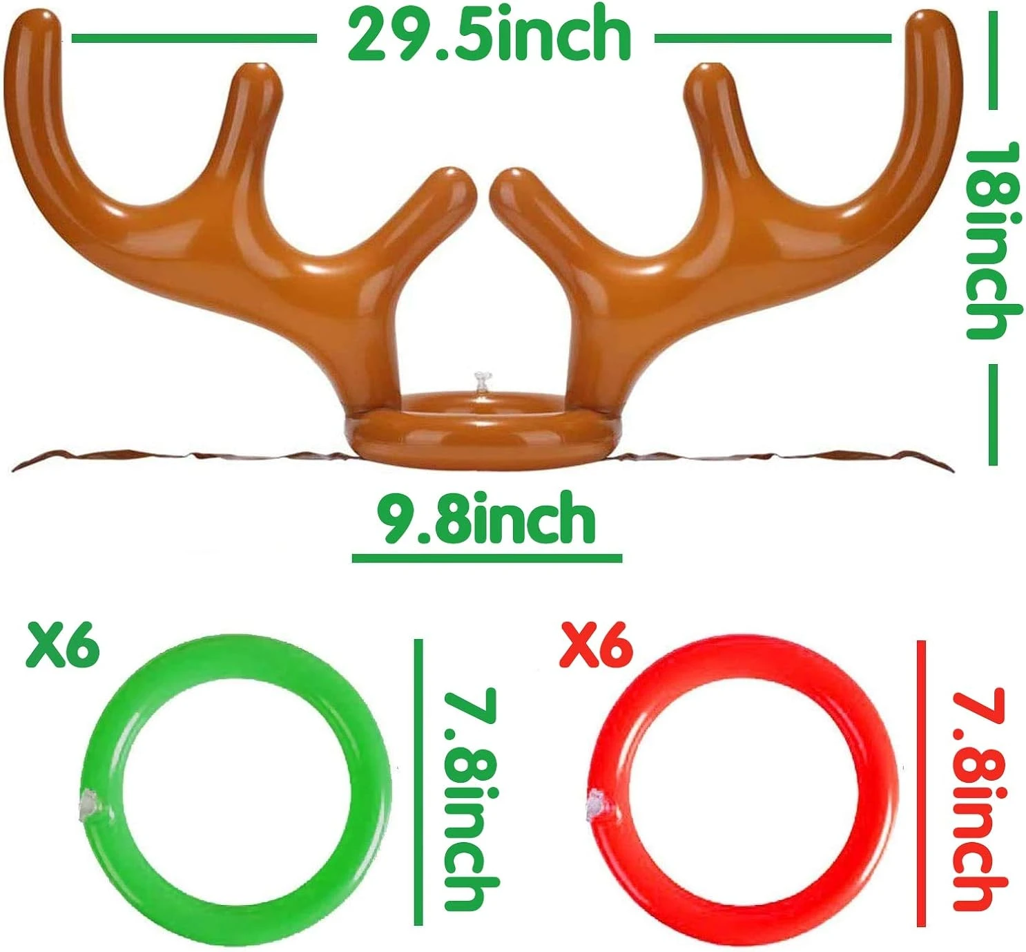 TURNMEON 3 Pack Inflatable Reindeer Antler Ring Toss Game For Christmas Holiday Thanksgiving Xmas Party Game Headband Inflatable Toys For Holiday Family School Photo Props Game(3 Antlers, 12 Rings) 6 TURNMEON 3 Pack Inflatable Reindeer Antler Ring Toss Game For Christmas Holiday Thanksgiving Xmas Party Game Headband Inflatable Toys For Holiday Family School Photo Props Game(3 Antlers, 12 Rings) - Image 4