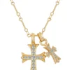 Cross Necklace 14k Gold Plated/Sterling Silver Double Cross Pendant CZ,Cubic Zirconia Cross Necklaces For Women Men Boy Jewelry Birthday Christmas Gifts -Xmas Mart Sales 61 Pd14T7yL. AC UL1500