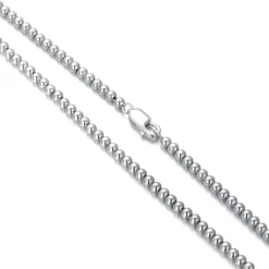 CEKAMA 925 Sterling Silver Bead Ball Dog Tag Chain For Men & Women Silver Bead Chain Necklace Silver Ball Chain Necklaces 3.0MM, 18 - 26 Inch Jewelry Gifts For Christmas Valentine's Day Mother's Day Father's Day