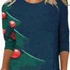 Christmas Womens Shirts Fall 3/4 Sleeve Graphic Print Shirt T-Shirts Crewneck Dressy Cute Casual Holiday Tee