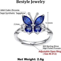 Bestyle Silver Birthstone Butterfly Earring Necklace Ring For Gilrs Women-Dainty Cute Butterfly Jewelry Gifts For Women On Birthday Christmas For Wife Girlfriend Mom Daughter Teen Girls -Xmas Mart Sales 610HcwB8liL. AC UL1500