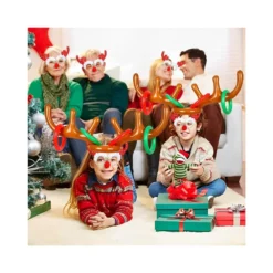 Inflatable Reindeer Antler Hat Ring Toss Game Christmas Party Games Headband,Party Decoration Family Game Classroom Indoor Antler Hat Ring (2 Antlers&8Ring&1Inflator) -Xmas Mart Sales 610nvPMNjYL. SS1000