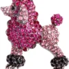 Sparkling Rhinestone Poodle Dog Brooches Women Christmas Animal Brooch Pins