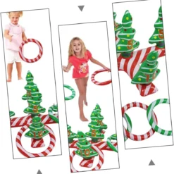 Sosoport 1 Set Ring Toy Outside Kids Toys Kids Playset Outside Toy Inflatable Toss Game Xmas Tree Toss Game Inflatable Toys PVC Green Air Pump Christmas Parent-Child Inflatable Toy -Xmas Mart Sales 612KKe6PL. AC SL1301