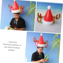 CLISPEED Inflatable Antler Hat Ferrule Toy Outdoor Kid Toys Plastic Playes Outdoor Toy Kids Ring Toss Christmas Outdoor Toy Outside Toys Kids Outdoor Games Christmas Party Activity Antlers -Xmas Mart Sales 612SYp8VzvL. AC SL1283