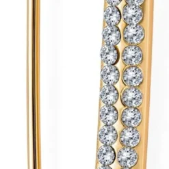 Fashion Large Statement Symbol Of Support Christmas Crystal Candy Cane Ball Design Safety Pin Scarf Brooch Add Charms For Women Teen Yellow Gold Silver Plated 2"