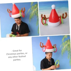 INOOMP 2pcs Inflatable Antler Hat Ferrule Toy Ring Toss Toy Xmas Fun Outdoor Games Plastic Playes Inflatable Toys Outdoor Hats Christmas Decoration Antler Hat Toss Game Inflatable Rings -Xmas Mart Sales 613m g6WcL. AC SL1262