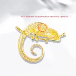 Rhinestone Chameleon Brooch Pin For Women Girls Fashion Exquisite Big Green Purple Colorful Crystal Animal Lizard Brooches Lapel Pins Dress Accessories Christmas Halloween Jewelry Unisex Gift -Xmas Mart Sales 613nkGWMruL. AC UL1000