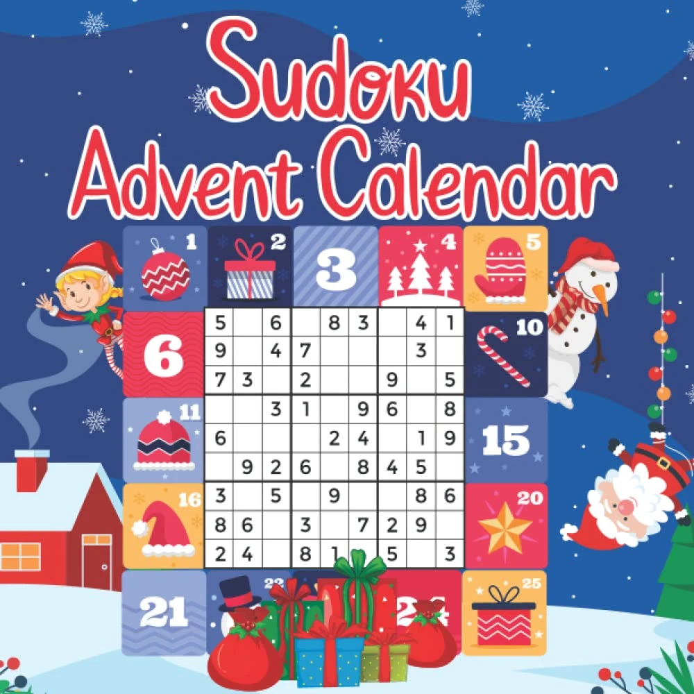 Sudoku Advent Calendar 2022: CALENDAR 2023 Sudoku Puzzle Advent Calendar Book, Puzzle Book Countdown To Christmas From Easy To Hard With Solutions, ... And Women, Xmas Gifts Idea For Adults, Teens Paperback – Advent Calendar, October 6, 2022 3 Sudoku Advent Calendar 2022: CALENDAR 2023 Sudoku Puzzle Advent Calendar Book, Puzzle Book Countdown To Christmas From Easy To Hard With Solutions, ... And Women, Xmas Gifts Idea For Adults, Teens Paperback – Advent Calendar, October 6, 2022