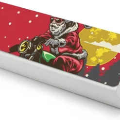Funny Christmas Santa Claus Motorcycle Funny Glasses Case Hard Shell Eyeglasses Case Protector With Cleaning Cloth For Women And Men