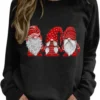 GENERIC Christmas Sweatshirts For Women Gnomes Graphic Sweaters Long Sleeve Crew Neck Oversized Shirts 2023 Holiday