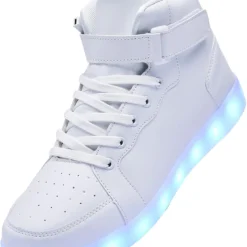 PYYIQI Led Light Up Shoes For Kids High Top Sneakers For Boys Girls Hip-Hop Dancing Shoes For Halloween Christmas Party With USB Charging