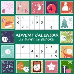 Sudoku Advent Calendar 2023: Advent Calendar To Wait For Christmas 25 Days 2023 | 25 Sudoku To Complete Before Christmas | Countdown To Christmas Activity Book | Christmas Gift Idea For Kids Paperback – Large Print, October 5, 2022