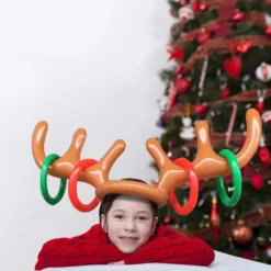 KOSIMI 4 Set Inflatable Reindeer Antlers Ring Throw Game Christmas Party Games Ring Hook Game For Kids Adults Family Indoor Outdoor Carnival Xmas Games (4 Antlers 16 Rings) -Xmas Mart Sales 617anP qaGL. AC SL1000