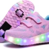 Nsasy Kids Roller Shoes Boy Girl Sneakers With Wheels Become Sport Sneaker With Led For Christmas Birthday Children Show Gift -Xmas Mart Sales 617q192g XL. AC UL1001