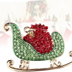 HAPINARY Christmas Brooch Sleigh Brooch Women Breastpin Brooch Pin Sled Rhinestones Corsage Miss Women Brooch -Xmas Mart Sales 6182 wYHDNL. AC UL1263