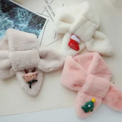 OUSFANAM Winter Scarf, Kids Christmas Plush For Cross Collar Scarf Cartoon Holiday Neck Warmer Shawl Wr -Xmas Mart Sales 618Djo2g7BL. AC UL1024