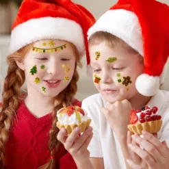 Stampcolour Christmas Realistic Printable Temporary Metallic Tattoo Paper For INKJET Printer, 8.5''X11'' 5 Sheets DIY Personalized Gold Tattoos Sticker Skin Custom Cartoon Kids Summer Party Themed -Xmas Mart Sales 6197tRjdsiL. SL1000