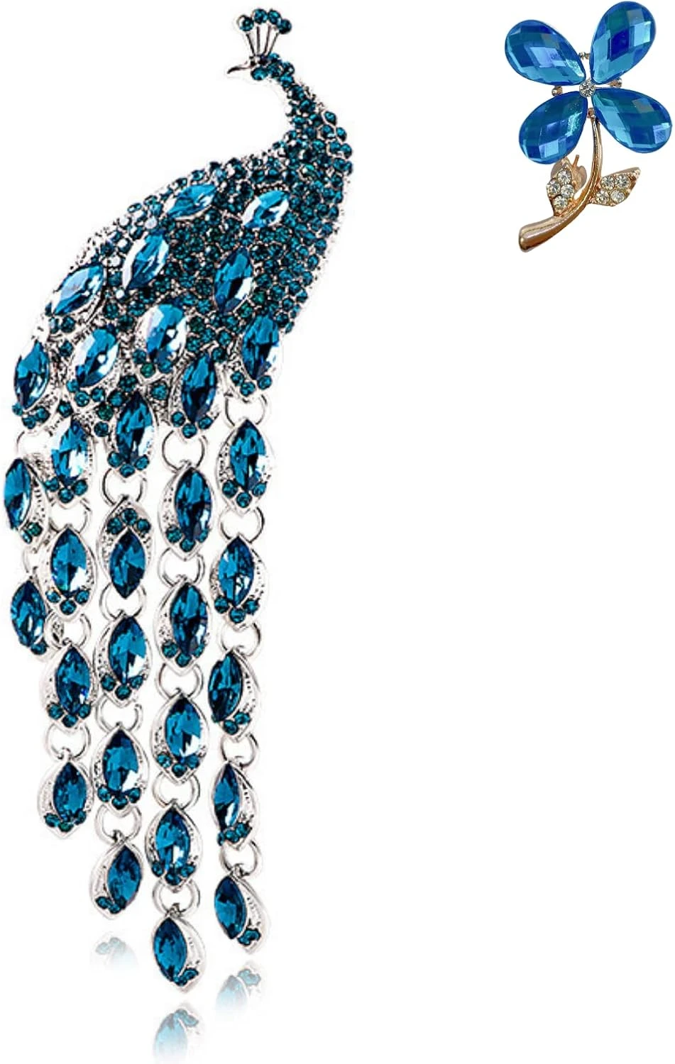 GENERIC FABMODE Rhinestone Peacock Brooch Pin, Handmade Exquisite Exaggerated Jewelry Big Blue Green Crystal Bird Animal Brooches Lapel Collar Suit Shirt Coat Pins Elegant Dress Accessories Wedding Christmas Birthday Valentine Jewelry Gift For Women Fashion Girls Mom Girlfriend (B) 3 GENERIC FABMODE Rhinestone Peacock Brooch Pin, Handmade Exquisite Exaggerated Jewelry Big Blue Green Crystal Bird Animal Brooches Lapel Collar Suit Shirt Coat Pins Elegant Dress Accessories Wedding Christmas Birthday Valentine Jewelry Gift For Women Fashion Girls Mom Girlfriend (B)