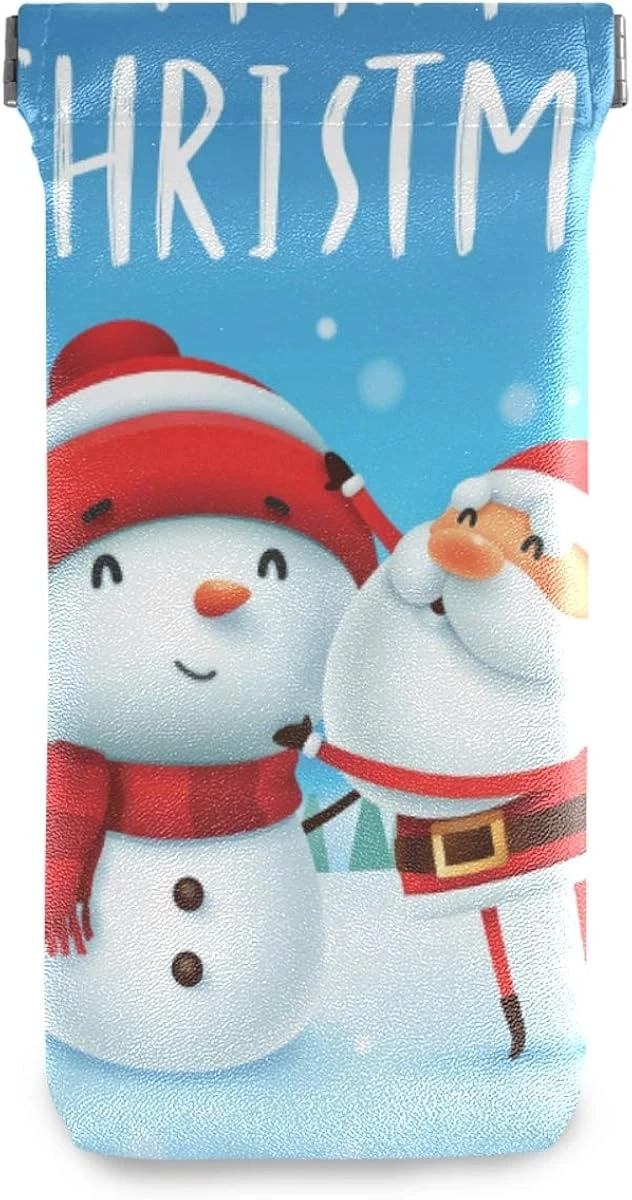 Glasses Pouch Eyeglasses Case - Christmas Santa Claus Snowman Squeeze Top Sunglasses Pouch Portable Microfiber Pouch For Women 3 Glasses Pouch Eyeglasses Case - Christmas Santa Claus Snowman Squeeze Top Sunglasses Pouch Portable Microfiber Pouch For Women