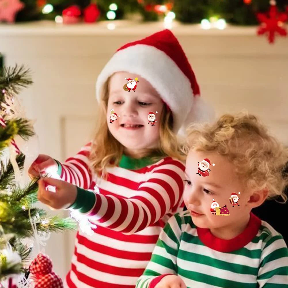 Christmas Temporary Tattoo Santa Claus Kids Tattoo Stickers 116 Pieces Waterproof Reindeer Candy Tree Socks Fake Tattoos Decoration For Girls Christmas Gift Makeup Party Face Body Tattoo Accessories 5 Christmas Temporary Tattoo Santa Claus Kids Tattoo Stickers 116 Pieces Waterproof Reindeer Candy Tree Socks Fake Tattoos Decoration For Girls Christmas Gift Makeup Party Face Body Tattoo Accessories - Image 3