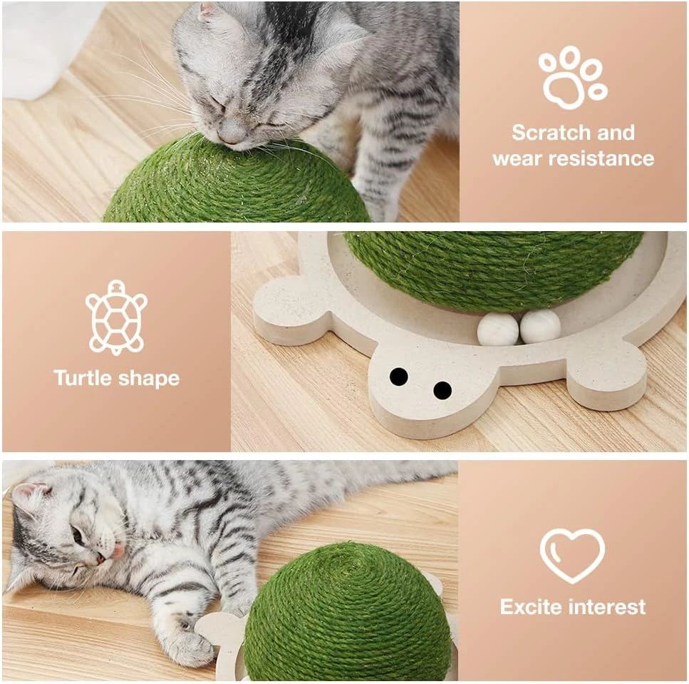MONDOTOY Funny Roller Cat Toy Wooden Track Balls Turntable For Kitty Cat,Turtle Shape With Cat Scratching Pad,Interactive Toys For Cats, Gifts For Christmas (Turtle) 7 MONDOTOY Funny Roller Cat Toy Wooden Track Balls Turntable For Kitty Cat,Turtle Shape With Cat Scratching Pad,Interactive Toys For Cats, Gifts For Christmas (Turtle) - Image 5
