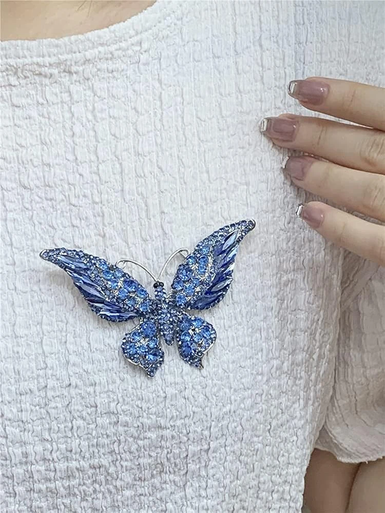 Rhinestone Butterfly Brooch Pin For Women Girls Fashion Exquisite Big Blue Crystal Empress Monarch Winged Brooches Lapel Pins Elegant Dress Accessories Wedding Christmas Birthday Jewelry Gift 7 Rhinestone Butterfly Brooch Pin For Women Girls Fashion Exquisite Big Blue Crystal Empress Monarch Winged Brooches Lapel Pins Elegant Dress Accessories Wedding Christmas Birthday Jewelry Gift - Image 5