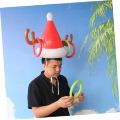 CLISPEED Inflatable Antler Hat Ferrule Toy Outdoor Kid Toys Plastic Playes Outdoor Toy Kids Ring Toss Christmas Outdoor Toy Outside Toys Kids Outdoor Games Christmas Party Activity Antlers -Xmas Mart Sales 61B9 h7TP7L. AC SL1282