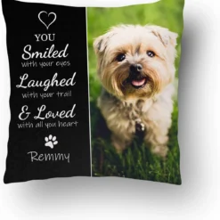 Launchigo Customized Dog Love - Photo Pillow. Custom Pillow With Text. Customizable Pillow. Gift For Halloween, Thanksgiving, Christmas & Birthdays. (Insert+Cover) (14"X14", Photo Pillow 04)